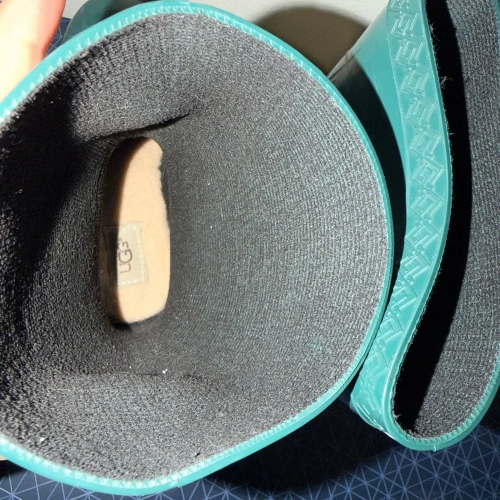 UGG Waterproof‎ Rain Boots Kids Size 1 Green Rubber Pull On Spring Midcalf